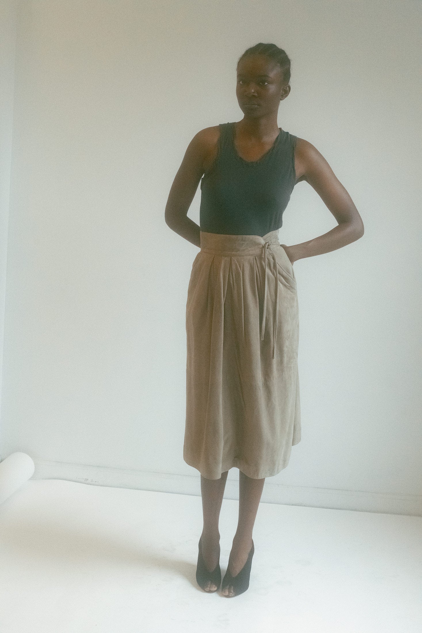 The Vintage Fendi Suede Midi Skirt—a treasure plucked from the archive of Jade Lai’s ever-curious eye.