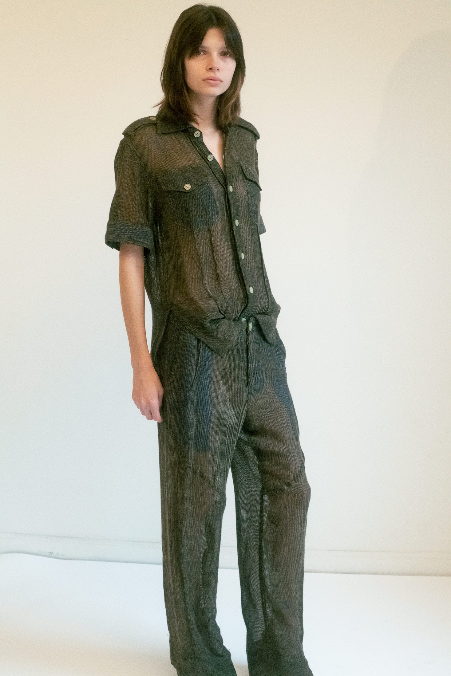 SHEER BUTTON DOWN