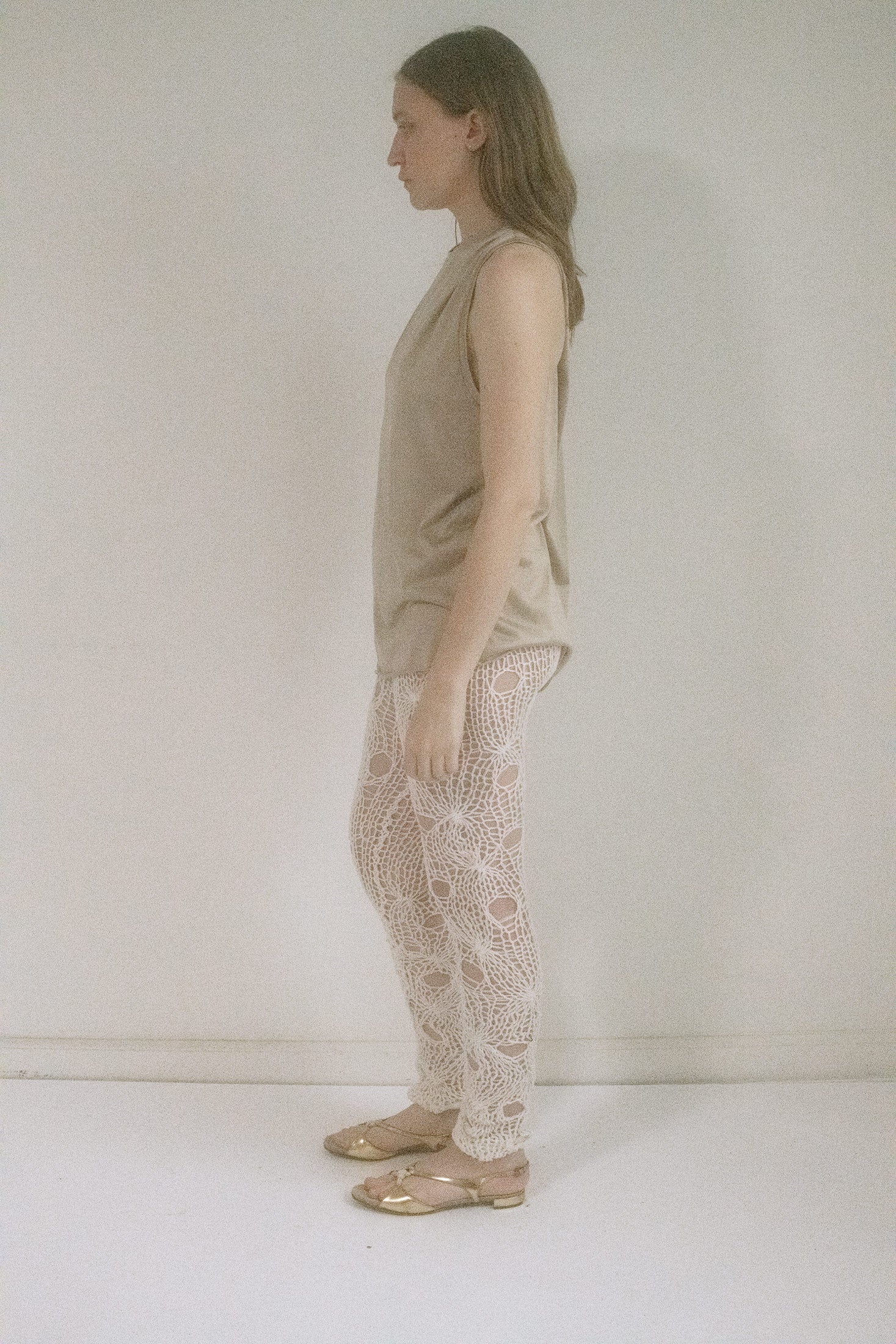 These high-waisted crochet leggings from Judy Turner are knit in a ghostly spiderweb pattern that clings and reveals in equal measure.