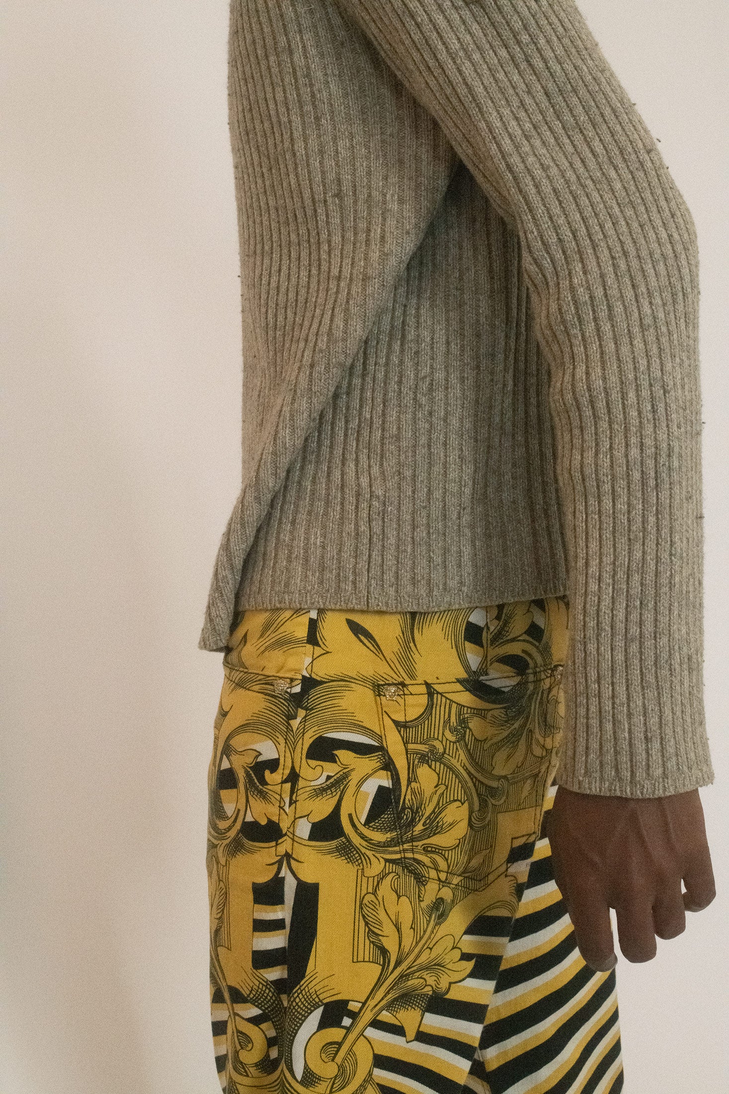 VERSACE, PRINTED JEANS