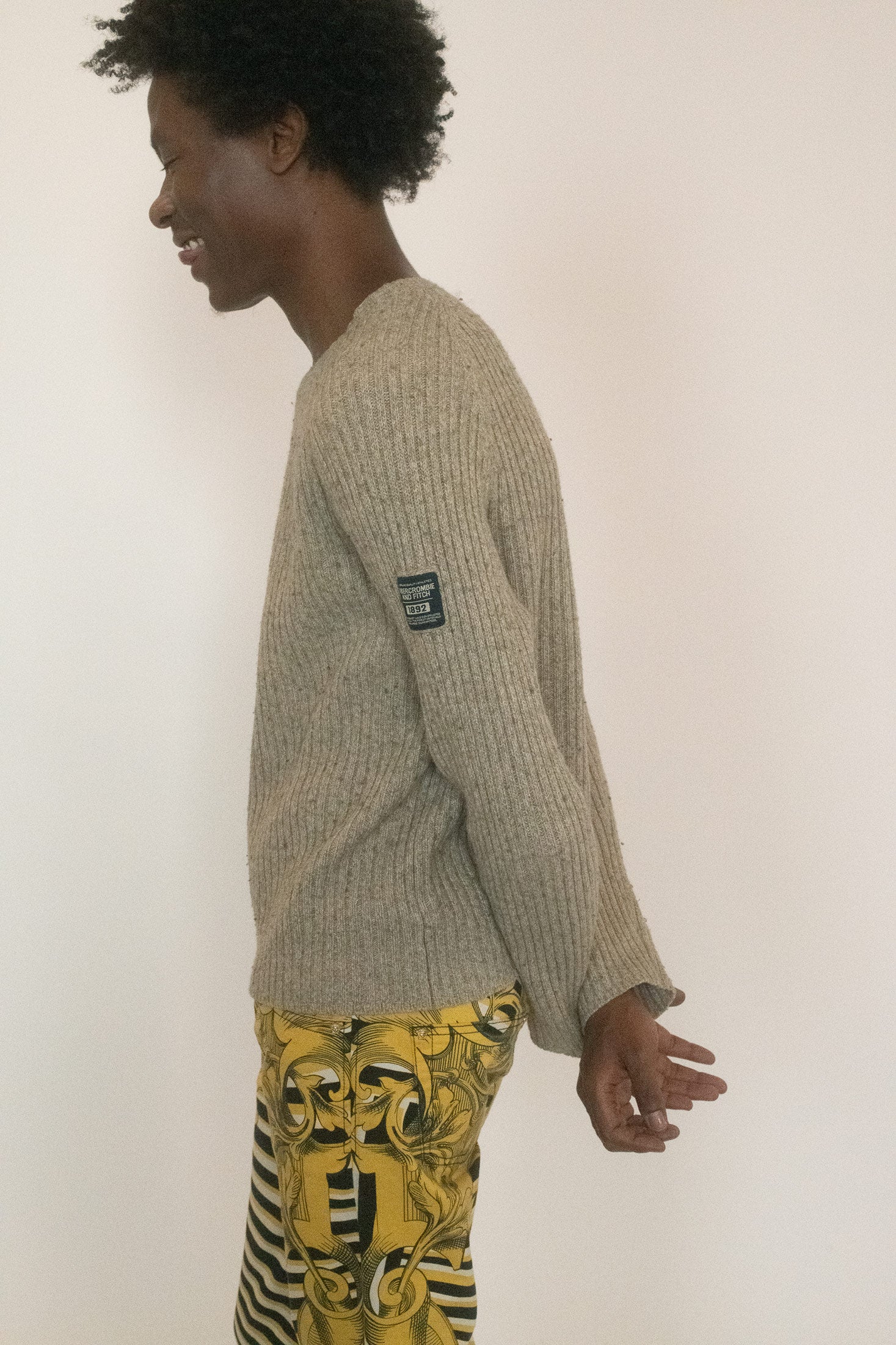 VERSACE, PRINTED JEANS