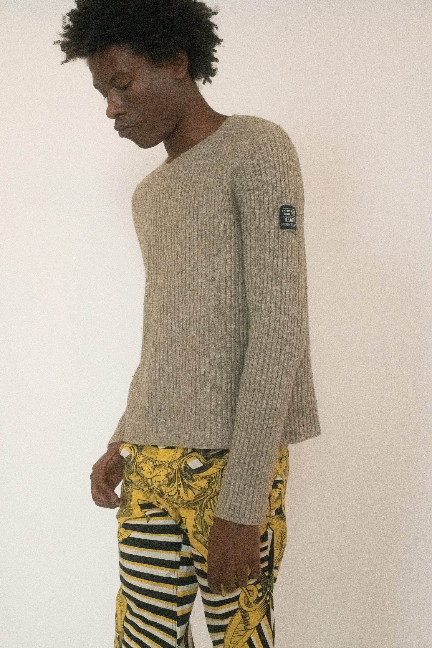 VERSACE, PRINTED JEANS