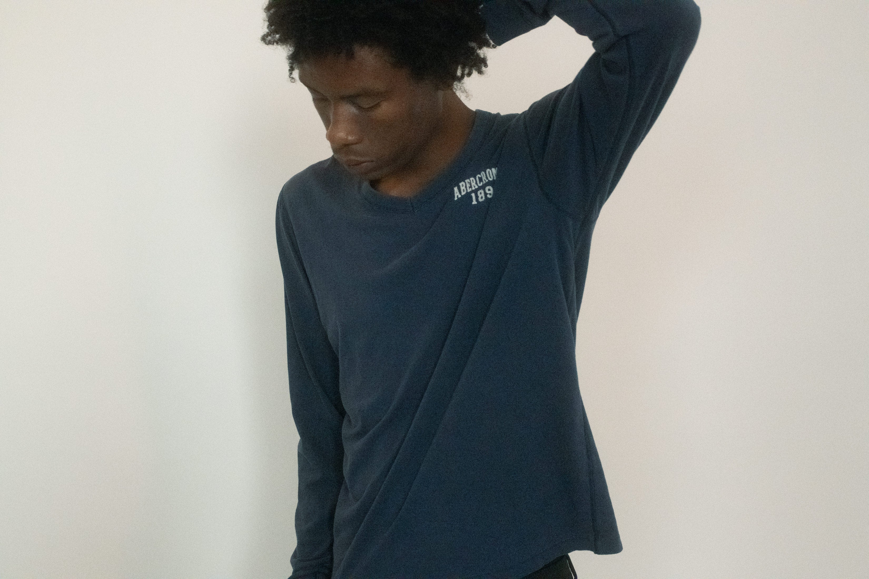 Designed by Abercrombie & Fitch, it’s cut in a classic long-sleeve V-neck shape with a relaxed fit that drapes easy, more offhand than precious.