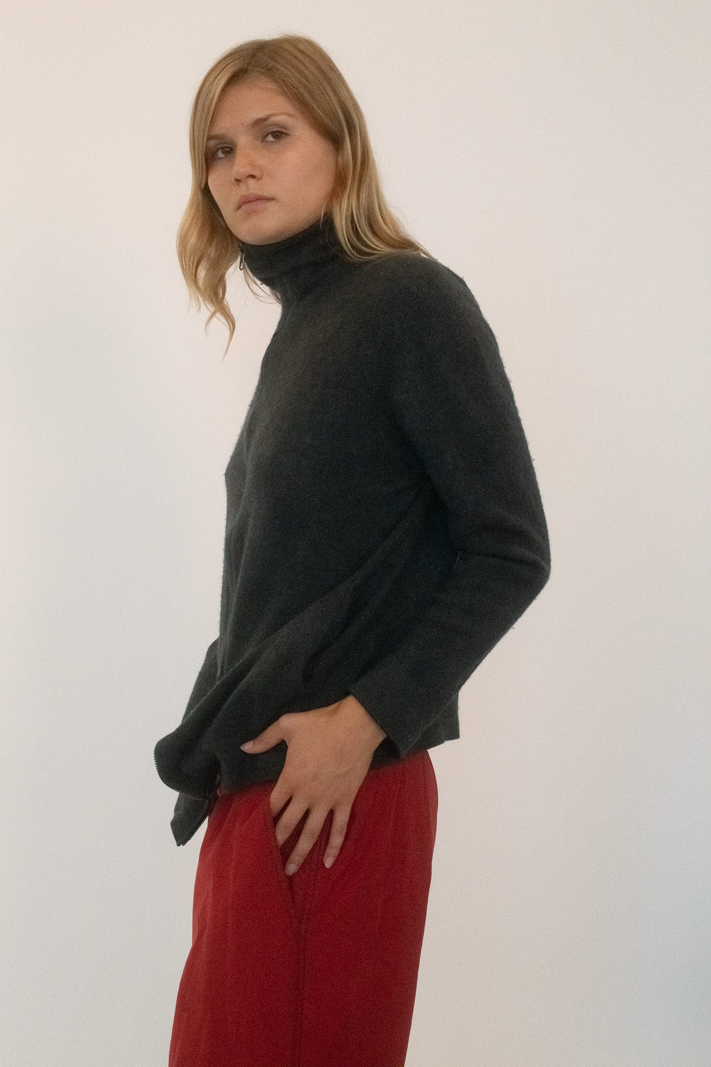 VINTAGE, ZIP UP KNIT