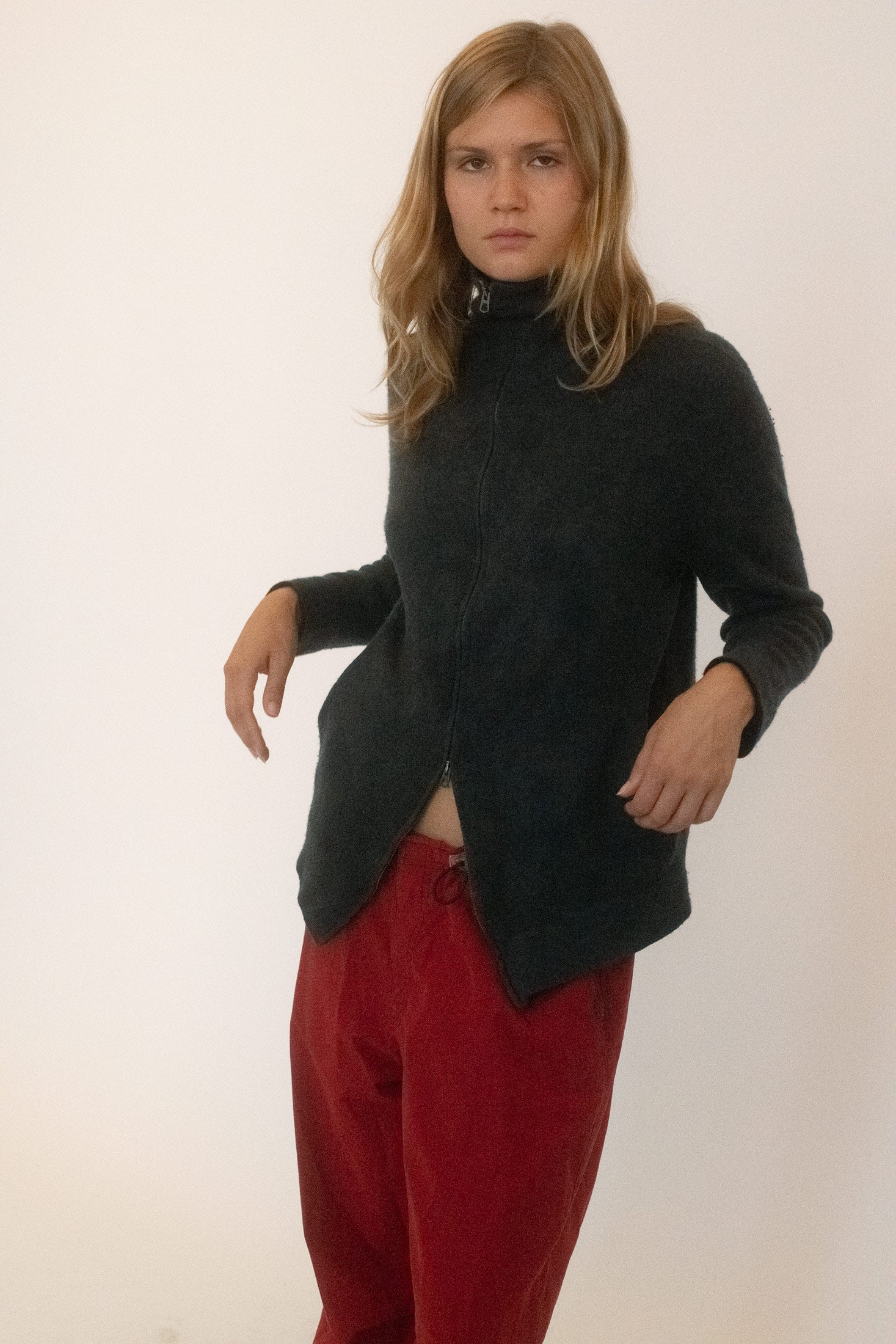 VINTAGE, ZIP UP KNIT