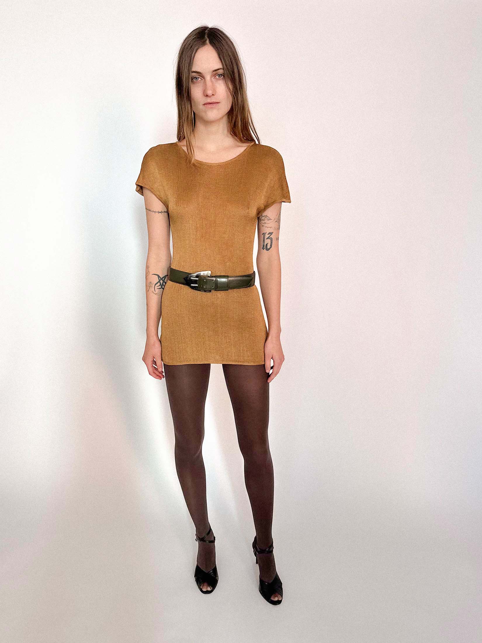 CLAUDE MONTANA KNIT MINI DRESS