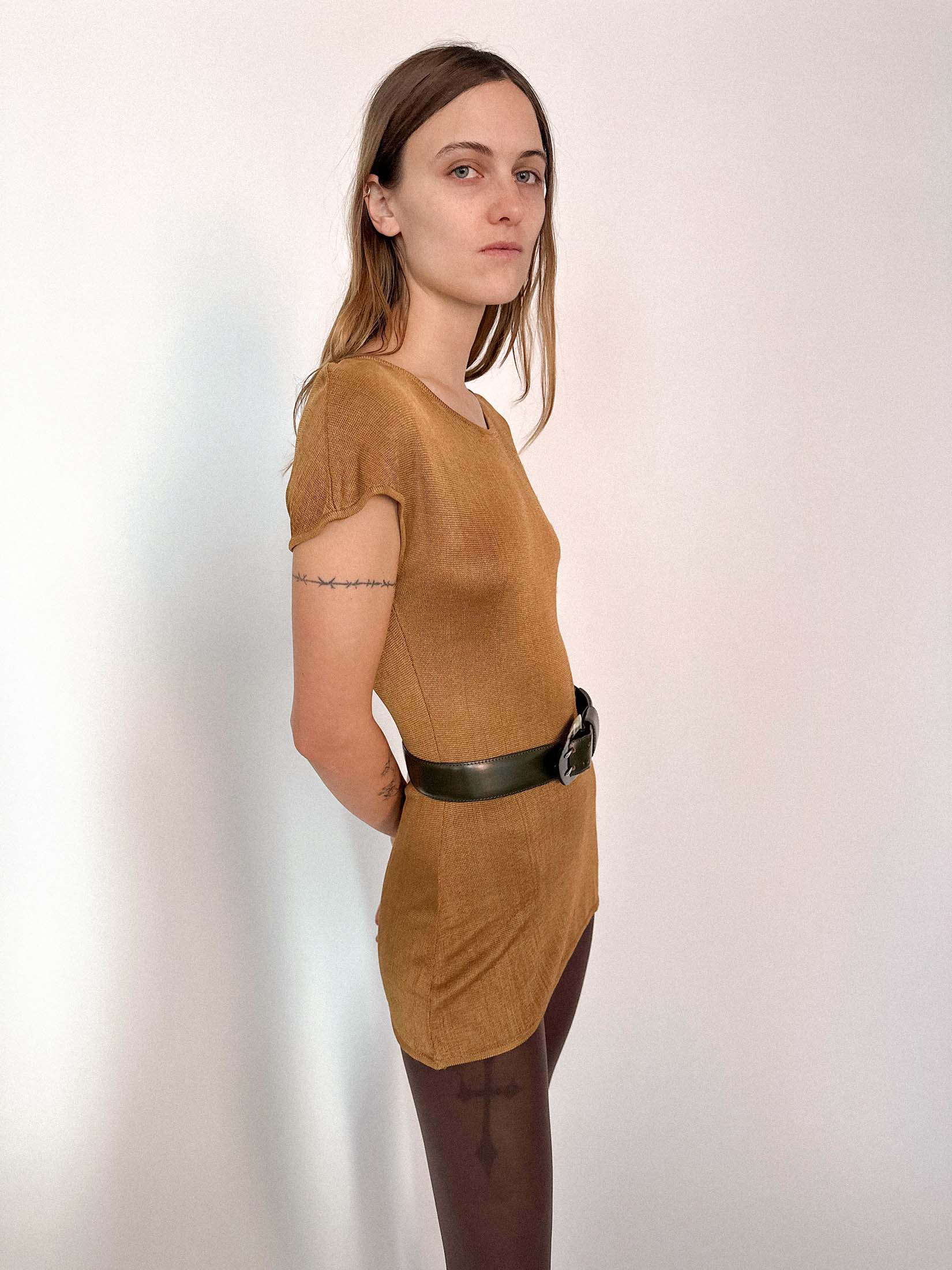 CLAUDE MONTANA KNIT MINI DRESS