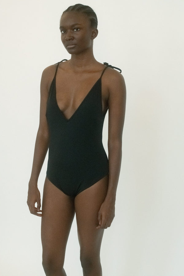 A one-piece swimsuit from Belle the Label, pared down yet impossibly striking. 