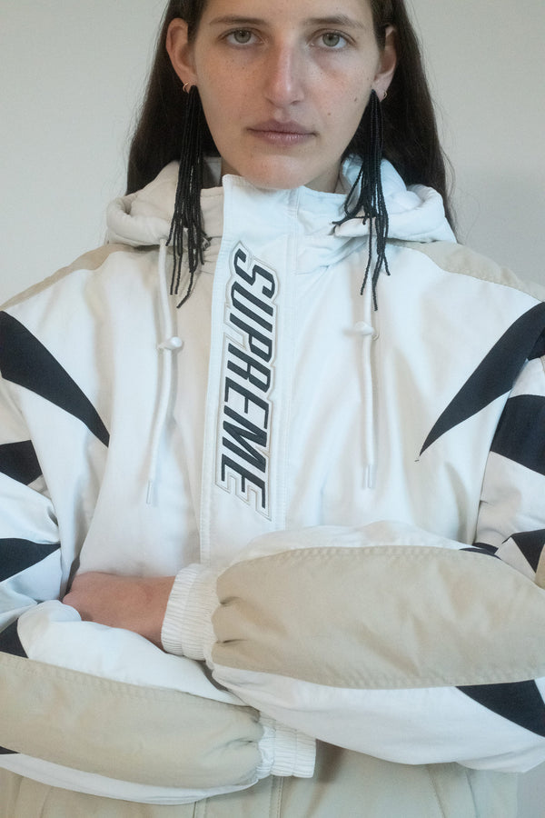 From Chloë Sevigny's personal archive, this Supreme ski jacket is a masterclass in urban winter style. 
